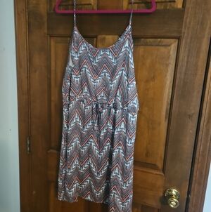 Pixley Blue and Coral Patterned Dress